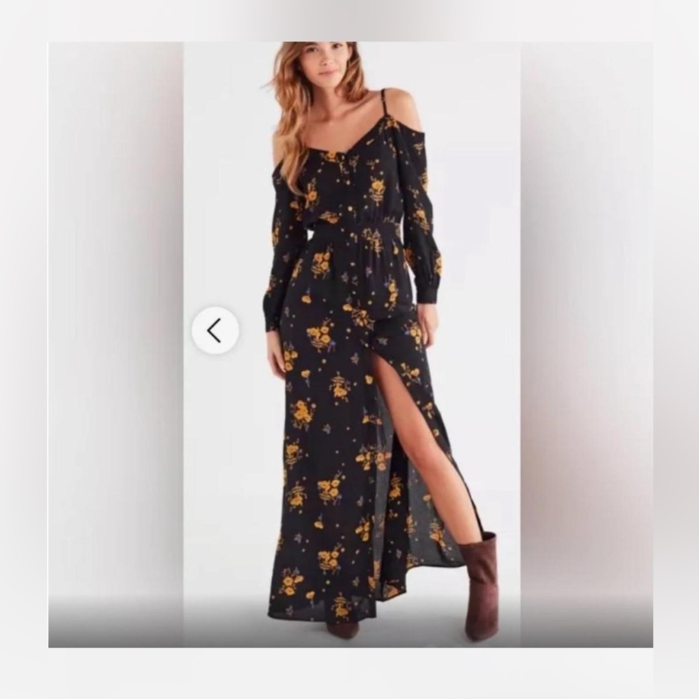 GWP! NWT FLYNN SKYE OFF THE SHOULDER MARTHA MAXI DRESS IN SUNRISE POPPY SIZE S